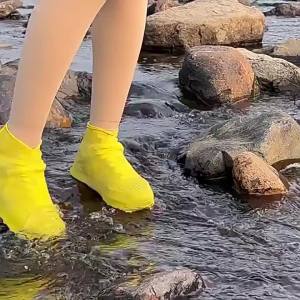 5 Pairs Silicone Waterproof Shoe Covers Reusable Non Slip Rain Boot Covers Overshoes Outdoor Rainy Day Walking Cycling Camping