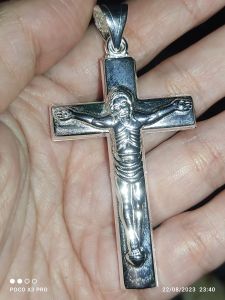 silver Italy 925 biggest cross ampaw pendant