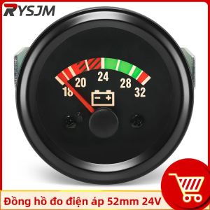 RYSJM | Bộ Đồng Hồ Đo Đa Năng 52MM Cho Xe - Nhiệt Độ Nước Áp Suất Dầu Và Đồng Hồ Đo Điện Áp 40-120 ° C 10 BAR 12V 24V Cho Ô Tô Và Xe Máy