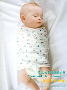 Ultra-Thin Cotton Muslin Baby Wrap Blanket Silent Anti-Jump Strap Baby Wrap Swaddle Blanket Soft Fabric Infant Carrier Wrap