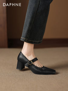 Daphne | Commute-friendly French-style Mary Jane Pumps Coarse Heel