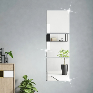 Square Shape Acrylic Wall Mirror Stickers 40/60cm Flexible Make Up Mirror Home Decor