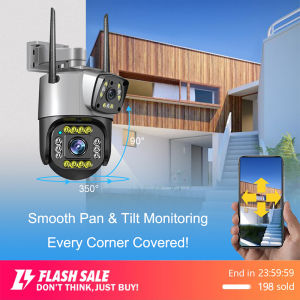 Ekcam 4G/4MP V380 Pro APP 2กล้อง กล้องวงจรปิดใส่ซิม 4G ทำงานโดยไม่ใช้Wi-Fi เลนส์คู่-หน้าจอคู่ แยกหน้าจอแสดงลพร้อมกัน 8ล้านพิกเซลล ชัด 4K HD PTZ Outdoor IP Camera กันน้ำ/กันฝุ่น AIติดตามอัตโนมัติ แจ้งเตือนโทรศัพท์ ภาษาไทยAPP