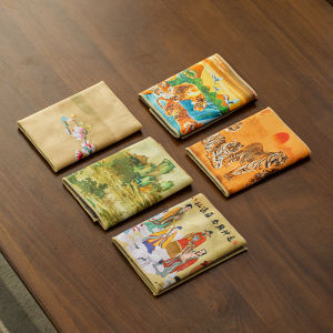 ผ้าเช็ดชาผ้าขนแกะทำมือสไตล์จีนสูง ผ้าซับกระเบื้องชาน้ำซึมน้ำได้ดีสำหรับโต๊ะชาน้ำและหม้อชาน้ำ