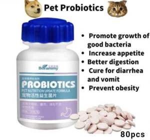 80pcs Vitamin Untuk Kucing et Suplemen Anjing Vitamin Kucing Multivitamin Probiotik Kecantikan Rambut Kalsium Tulang Borammy Pet Dog Supplement Cat Vitamin Multivitamin Probiotics Hair Beauty Bone Calcium