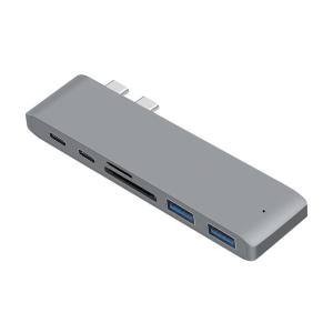 6 In 1 USB C Hub USB Type C Hub Adapter For MacBook Pro/Air M1 M2 2021 2020 2019 2018 Thunderbolt 3 PD USB 3.0 SD TF Card Reader