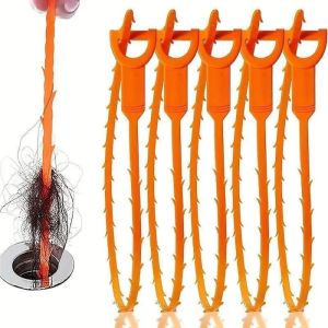 Drain Snake Clog Remover 20 Inch Flexible Hair Drain Removal Tool for Sink Shower Tub Toilet Drain Cleaner with Grip Handle