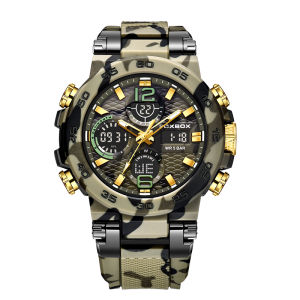 LIGE x Foxbox Men Watches Dual Display Waterproof Sports Watch Stopwatch Alarm Digital Watch jam tangan lelaki + Box