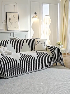 ผ้าเช็ดโซฟาลายเชนิลล์ ปลอกหุ้มโซฟากันลื่นสไตล์โมเดิร์น เบาะรองนั่งโซฟาชิ้นเดียว ปลอกหุ้มโซฟาคลุมเต็มผืนสำหรับใช้ในบ้าน