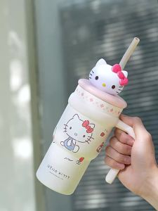 XW | X&W for Sanrio 700ML Insulated Cups Keep Cold & Hot Thermal Mug Stainless Steel Cartoon Hello Kitty Drinking Cup with Doll Lid