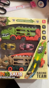 🦖🚚 Dinosaur Deformation Car – Xe Khủng Long Biến Hình Kèm Đường Trượt Phóng Xe 🚀