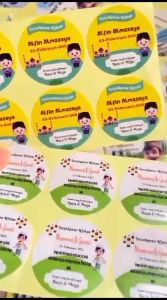 Buzz Gell Sticker Print Tasyakuran Khitanan Persegi Stiker Label Chromo Walimatul Khitan Sunatan
