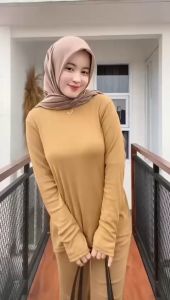 Olivia Setelan Wanita Kekinian Knitt Model Cutbray - Setelan Wanita Terbaru 2025