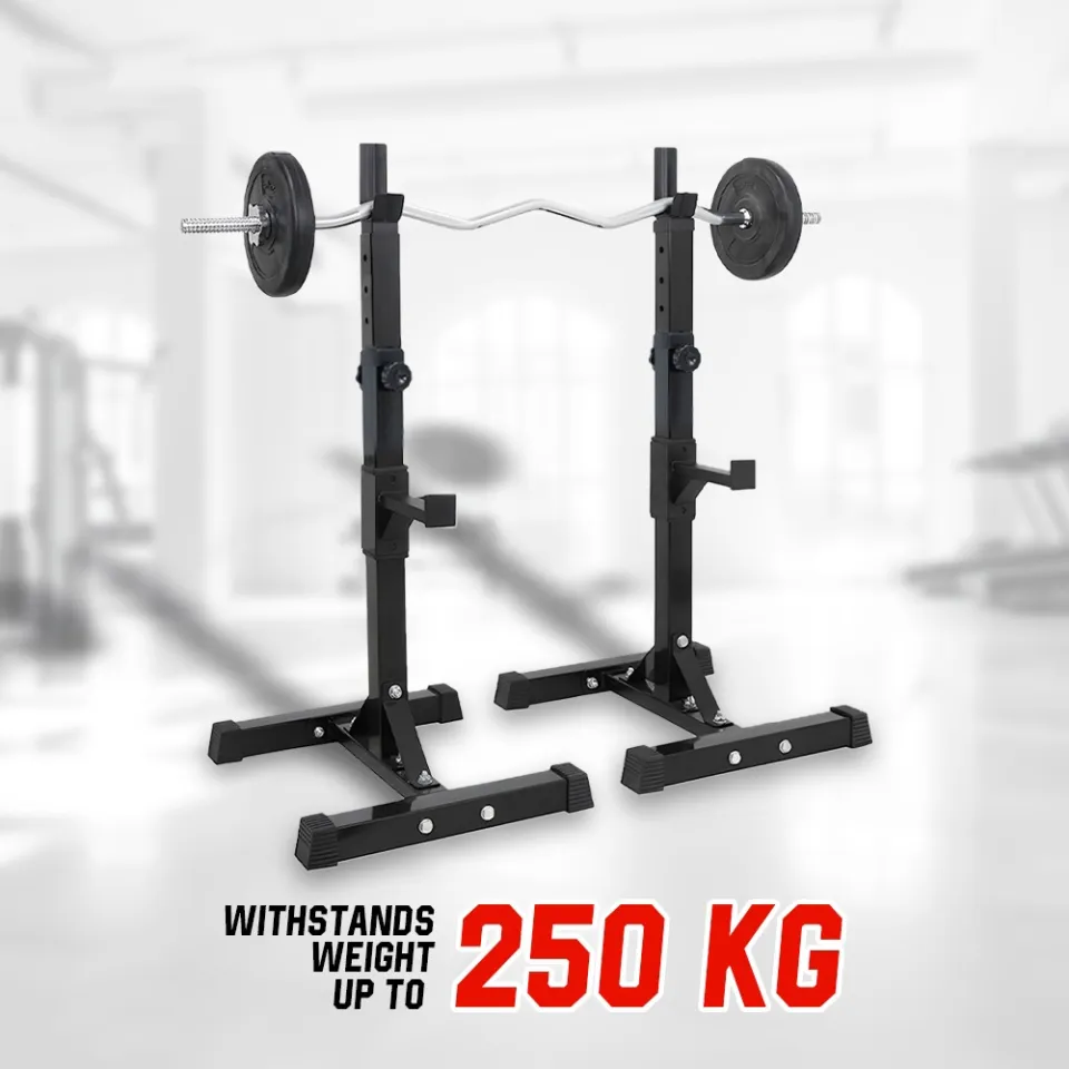Squat Stand Barbel Rack Adjustable Alat Fitness Gym Barbell Rak