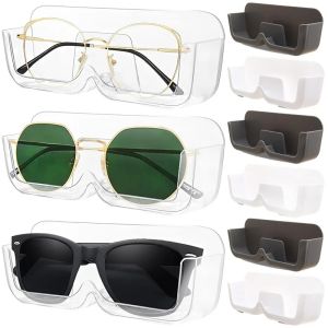 High End Glass Display Cabinet Glasses Storage Box Wall Mounted Perforated Free Sunglasses Storage Rack Home Tidying