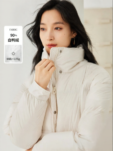 Yigue | Thickened Warmth Simple Style Mid-Length Windproof Down Jacket Women
