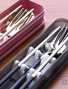 Stainless Steel Cutlery 3-Piece Set for Outdoor Travel Durable Portable Utensils Spoon fork chopsticks Set with Case