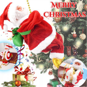 Santa Claus Music Electric Climbing on Rope Xmas Trees Hanging Ornament Christmas Party Decor Gifts