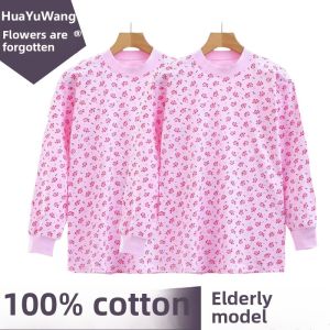 Cotton Middle-Aged and Elderly Pure Cotton Thermal Top Single Cotton Elderly Middle Collar Inner Ladieswear Heattech Cotton Jersey Fall and Winter