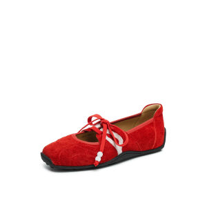 Joy & Peace | Rose and Thorn Design Leather Ballet Mary Jane Shoes