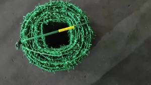 50/100 /200 200M Hot-plated Steel Wire Barbed Wire Rust-proof Green Plastic-coated Steel Wire Anti-theft Anti-climbing Barbed Wire Orchard Enclosure Net