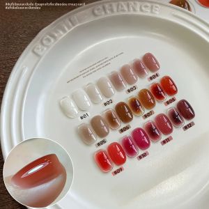 ยาทาเล็บเจลสีขาวใสกึ่งโปร่งแสง WS Moistening Pure Desire Whitening Maillard Brown Nail Art 1 ชิ้น