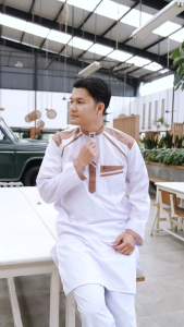 Attalwin - Koko Gamis Jubah Pria Setelan Kurtah Umroh Haji Tanpa Manset SD018