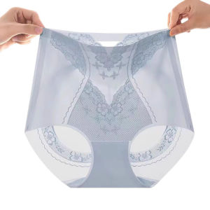 Quần Lót Nâng Mông Cạp Cao Bằng Lụa Băng Không Đường May Cho Nữ Quần Lót Nâng Ngực Mùa Hè Quần Lót Nâng Ngực Cạp Cao