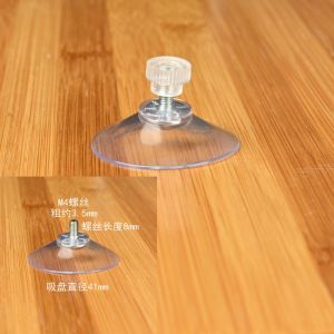 10pcs Strong PVC Suction Cup Hook with M4 Screw Rod Plastic M5 Nut Mushroom Head Clear Suction Cups Knurled Nut