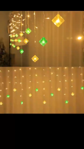 2.5m 96led solar curtain String Light led 8mode outdoor garden decorative waterproof solar lights
