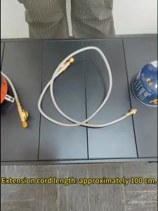 Pandatour Gas Hose Line Gas Extension Braided Hose 100cm/40" Can Gas Adapter Universal Male Connector Camping Hiking Outdoor