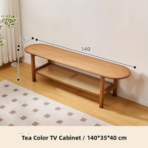 ZHUTING | Rattan and Solid Wood TV Cabinet for Small Space