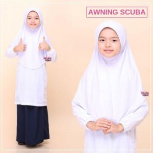 Tudung sekolah rendah & menengah warna Putih sejuk & selesa