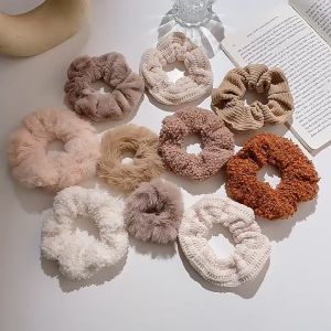 7pcs/Set Fluffy Hair Scrunchies Soft Elastic Hair Rope Cute Sweet Ponytail Holders for Women Girls
