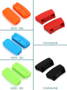 High Temperature Resistant Silicone Heat Insulation Pot Handle Cover Clamp for Wok Steamer Cast Iron Pot Lid Handle Cover