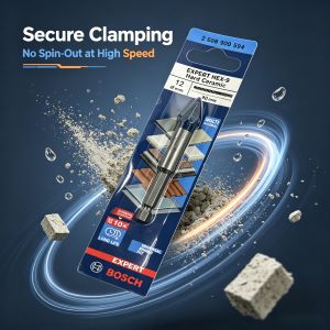 Bosch | Bosch Expert Hex-9 Hard Ceramic Drill Bit Self-Centering Carbide Tip Hex Shank for Tile Glass Marble Brick