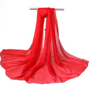 Large Red Embroidered Silk Scarf Multifunctional Thin Pure Color Beach Towel Warm Shoulder Wrap Womens Fashion Autumn Winter