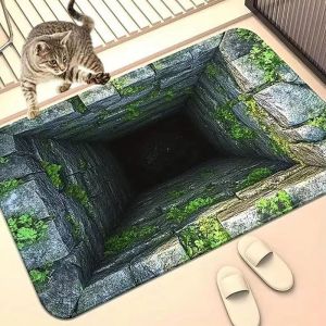 VIKAMA Creative 3D Visual Bath Mat Water Absorbent Anti Slip Floor Mat For Bathroom Entrance Laundry Balcony Home Decor