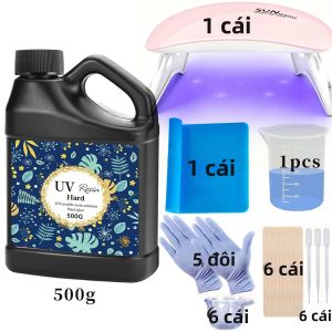 Bộ Dụng Cụ Khởi Đầu Làm Đồ Thủ Công Bằng Nhựa Epoxy Cứng Chất Liệu Silicon Trong Suốt Ít Mùi Chống Tia UV Dùng Cho Làm Đồ Trang Sức Đồ Thủ Công Móc Khóa.