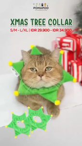 POMAPOO - Kalung Kucing dan Kalung Anjing Xmas Tree Collar Christmas & Natal Edition