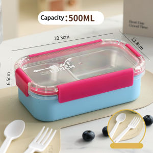 JUSTINLAU Portable Lunch Box Stainless Steel Bento Box Microwave Available Student Office Staff Food Container With Tableware