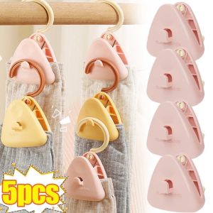 5 cái Quần áo cầm tay móc áo nhiều màu traceless Stackable Kẹp treo với móc phòng riêng lưu trữ phổ quát không gian Savers móc áo kẹp quần áo
