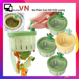 Giỏ Lọc Rác Bồn Rửa Chén Bát Hình Cây Xương Rồng Có Nút Nhấn Tiện Dụng Giúp Thoát Nước Nhanh - Dụng Cụ Lọc Rác Có Nút Nhấn Tự Động Tiện Lợi Dễ Dàng Làm Sạch