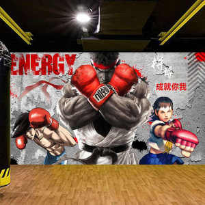 Martial Arts Museum Sports Mural Muay Thai Fighting Sanda Background Wallpaper Gym Boxing Fight Club Wall Covering Fabric Stickers