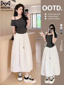 MiiOW | Cotton Yamanaka Half-length A-line Lantern Skirt Women Summer 2025 New High-waist Slimming Midi-length Loose-fitting Skirt