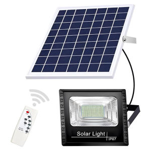 Solar Lights Outdoor Waterproof Flood Lights 100w LED Remote Control Outside Spot Lights For Fence Porch Patio Yard Garden
