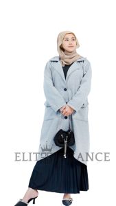 Vandqiu Jaket Panjang Wanita Musim Dingin Long Coat Korean Style