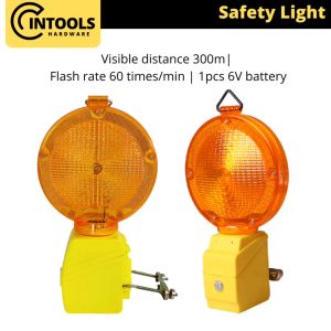 LED Warning Road Safety Light - Battery Portable Traffic Blinking LED Yellow Barricade Lamp Road Safety Construction