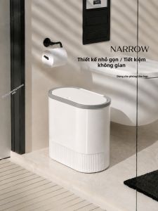 MEIZHUFU | Press-to-Open Narrow Bathroom Trash Can