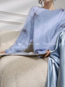 PlumJan | Beautiful Unique Beaded Feathers Womens Knitwear